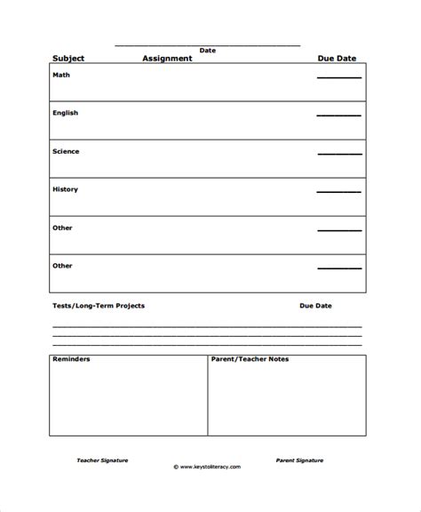 sample assignment sheet templates   ms word