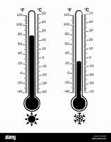 Thermometer Hot Weather Celsius Fahrenheit Cold Cartoon Showing Equipment Stock Alamy Heat Thermometers Measuring Meteorology Illustration sketch template