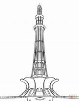 Minar Pakistani Independence Supercoloring Template sketch template