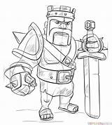 Barbarian King Draw Clash Clans Drawing Royale Drawings Coloring Clan Coc Step Board Easy Super Add Choose sketch template
