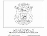 Michigan Flag State Coloring Education Worksheets Studies Social Worksheet History Third Grade States Template Potholders sketch template