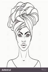 Girl Pretty African American Coloring Pages Girls Face sketch template