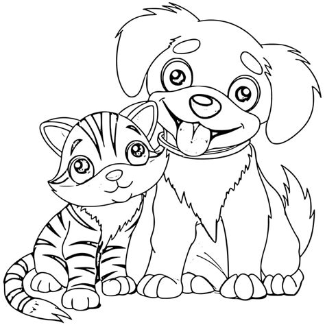 cat dog coloring pages home design ideas