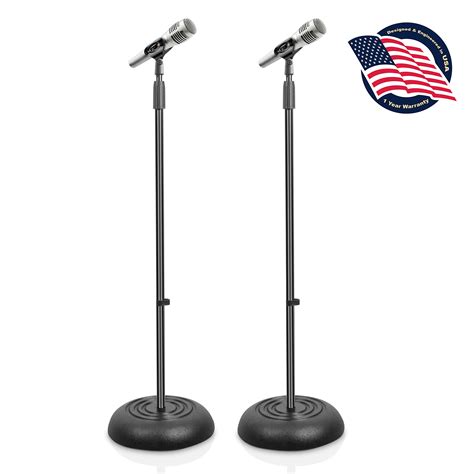 amazoncom universal compact base microphone stand    ft height adjustable heavy duty