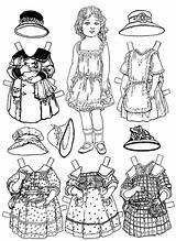 Paper Doll Color Coloring Dolls Pages Template Girls Printable Choose Board Colouring Clothing Adult sketch template