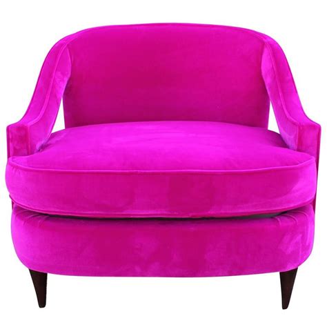 glamorous fuchsia pink velvet lounge chair  stdibs