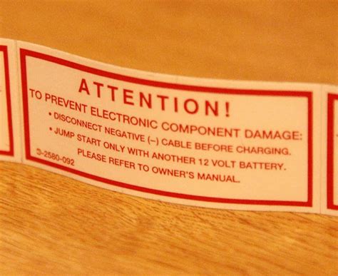 buy mercedes battery charging jump start warning label decal       boise