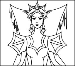 drawing   woman  wings  stars   head