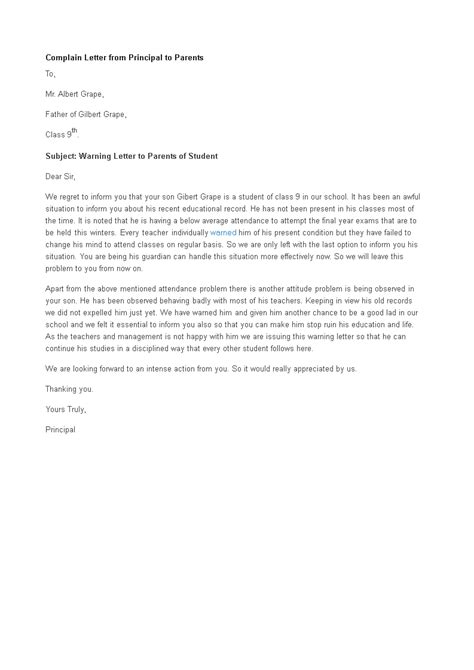 letter  complaint  parents allbusinesstemplatescom