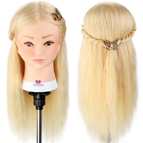 salon practice modle   real hair hairdressing training head