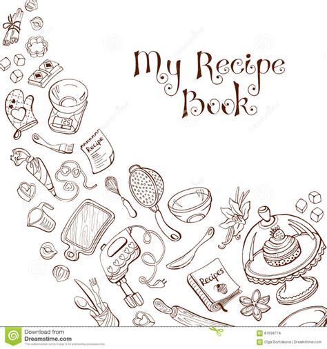 recipe book template stock vector illustration  background