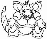 Pokemon Nidoking Coloring Nidoqueen Pages Nidorino Drawings Template sketch template