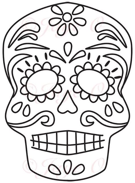 skull  de los muertos  color   stamp instant