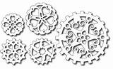 Die Stamper Frantic Precision Gears Cutting Heart Fra Number Part sketch template