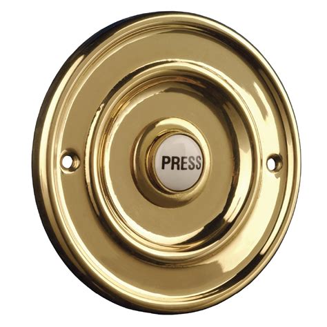 period doorbell push  lit solid brass push button  antique   doorbells