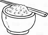 Bowl Arroz Riso Chopsticks Tigela Ciotola Krispies Abnehmen Clipartcraft sketch template