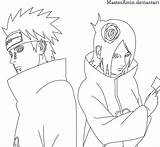 Konan Pein Naruto Sketsa Nagato Lineart Sasuke sketch template
