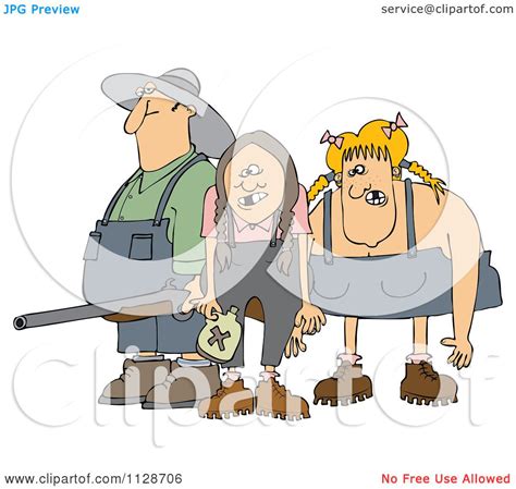 Cartoon Of A Redneck Hillbilly Man With A Shotgun And