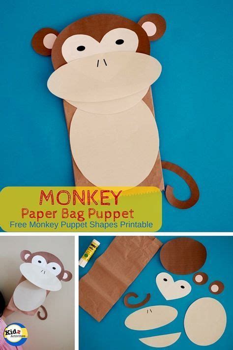 monkey paper bag puppet  kidz activities paper bag puppets monkey