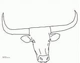 Coloring Cow Longhorn Pages Texas Head Drawing Printable Steer Cattle Color Face Clipart Bull Outline Cartoon Horns Drawings Long Draw sketch template