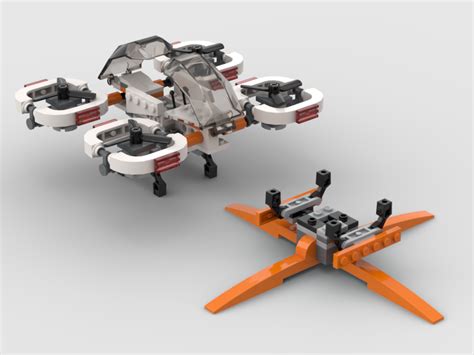 lego moc large drone  stand  zombiestriker rebrickable build  lego
