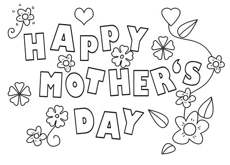 mothers day coloring pages gambaran