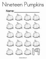 Coloring Nineteen Pumpkins 19 Number Pages Count Favorites Login Add Twistynoodle Noodle sketch template