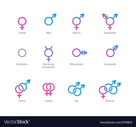 gender symbol icon set royalty  vector image