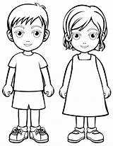 Coloring Children Pages Kids Colouring Color Sheets Child Printable Cartoon People Clipart Girl Person Town Boy Body Kleurplaat Enfants Coloriage sketch template