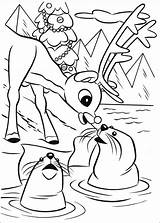 Rudolph Reindeer Nosed Rudolf Ausmalbilder Babbo Nase Roten Renne Reno Rentier Colorir Nariz Roja Nez Coloriage Focas Imprimir Renna Websincloud sketch template
