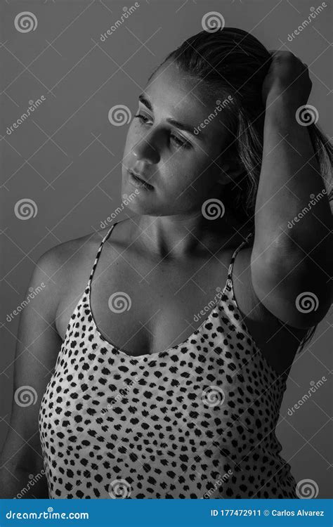 Woman Portrait Indoors In Different Positions Stock Image Image Of