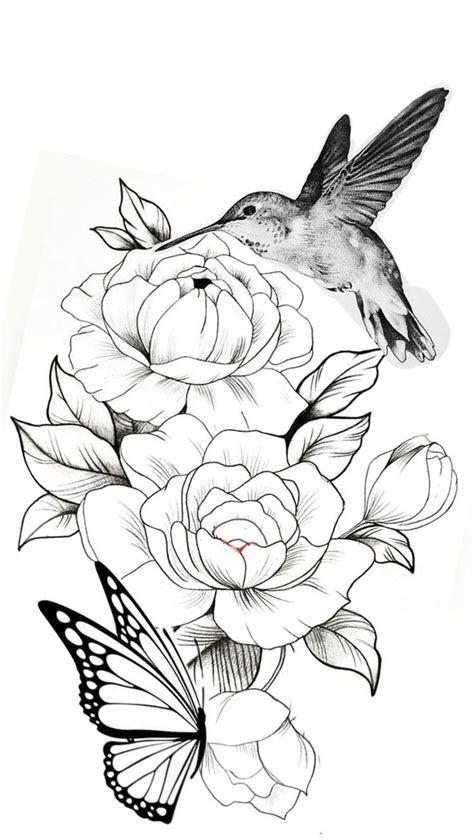 hummingbird tattoo flower tattoo drawings floral tattoo sleeve