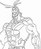 Might Coloring Pages Hero Academia Happy sketch template