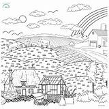 Countryside Tablecloth sketch template