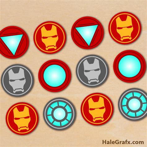 printable avengers iron man cupcake toppers