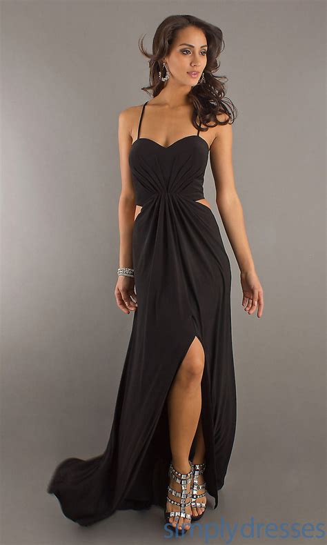 sexy long black dress woman fashion