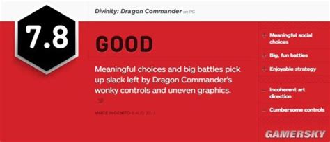 《神界：龙之指挥官（divinity dragon commander）》ign评分 7 8 火箭飞行龙 游民星空