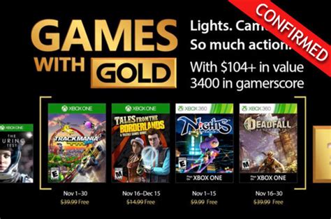 Games With Gold November 2017 Confirmed Free Xbox One And