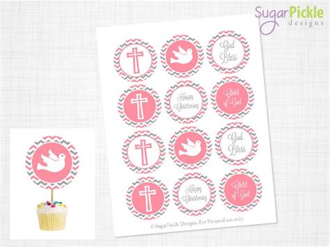 christening cupcake toppers christening toppers christening