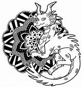 Mandala Dragon Drachen Color Deviantart Posted Drawings sketch template