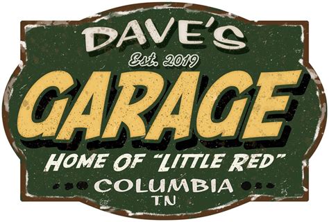 personalized vintage garage sign garage art
