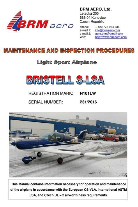 bristell  lsa maintenance  inspection procedures manual   manualslib
