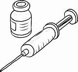 Injection Drug Vial Syringe sketch template