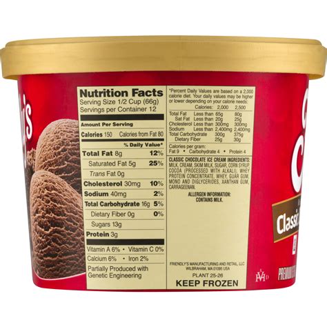chocolate ice cream nutrition label labels design ideas