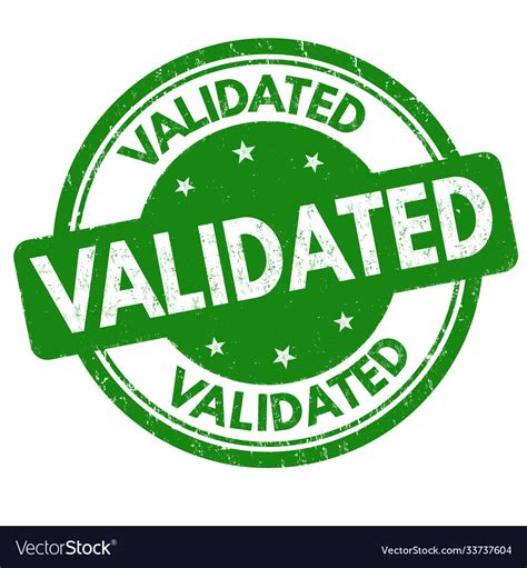 validated sign  stamp royalty  vector image