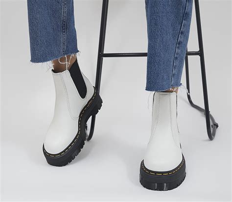 dr martens  quad chelsea boots white ankle boots