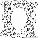 Coloring Pages Flower Frame Printable Flowers Mirror Border Borders Frames Mirrow Medallion Silhouette Oval Color Vector Scroll Getdrawings Sheets Colouring sketch template