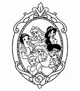 Coloring Disney Princess Pages Printable Clipart Color Library sketch template