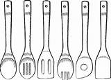 Spoon Wooden Clipart Outline Vector Clip Spoons Cliparts Set Illustrations Template Illustration Printable Cooking Spatula Clipground Similar Stock Library sketch template