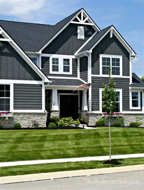 dark gray siding  white trim exterior color selections northern